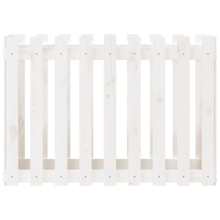 Lit surélevé de jardin design de clôture 100x50x70cm pin massif – Image 3