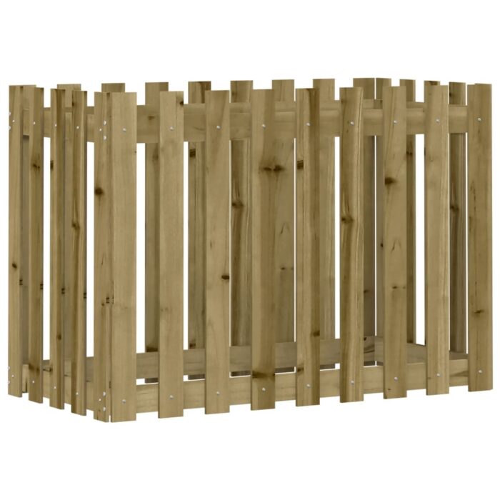 Lit surélevé de jardin design de clôture bois de pin imprégné – Image 2