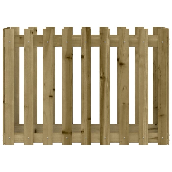Lit surélevé de jardin design de clôture bois de pin imprégné – Image 3