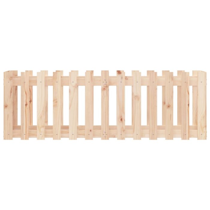 Lit surélevé de jardin design de clôture 150x50x50cm pin massif – Image 3