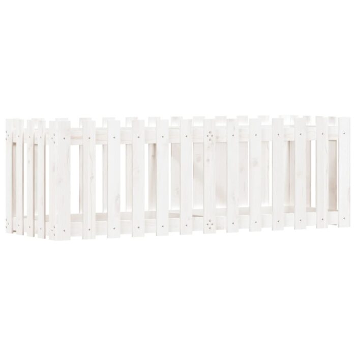 Lit surélevé de jardin design de clôture 150x50x50cm pin massif – Image 2