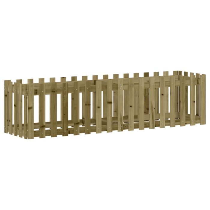 Lit surélevé de jardin design de clôture bois de pin imprégné – Image 2