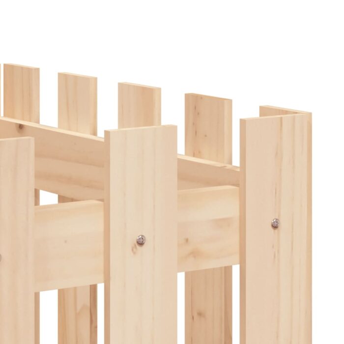 Lit surélevé de jardin design de clôture 200x50x70cm pin massif – Image 5