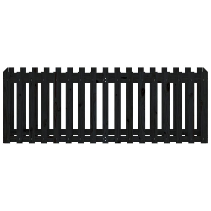 Lit surélevé de jardin design de clôture 200x50x70cm pin massif – Image 3