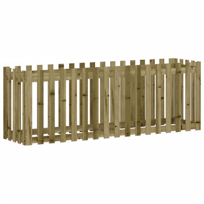 Lit surélevé de jardin design de clôture bois de pin imprégné – Image 2