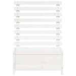 Jardinière avec support blanc 79x39,5x114 cm bois de pin massif – Image 3