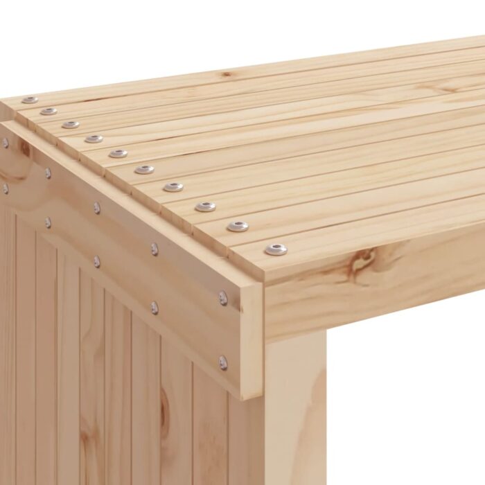 Banc de jardin extensible 212,5x40,5x45 cm bois massif de pin – Image 6