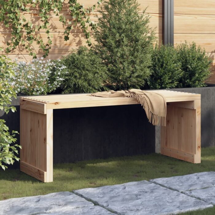 Banc de jardin extensible 212,5x40,5x45 cm bois massif de pin – Image 1