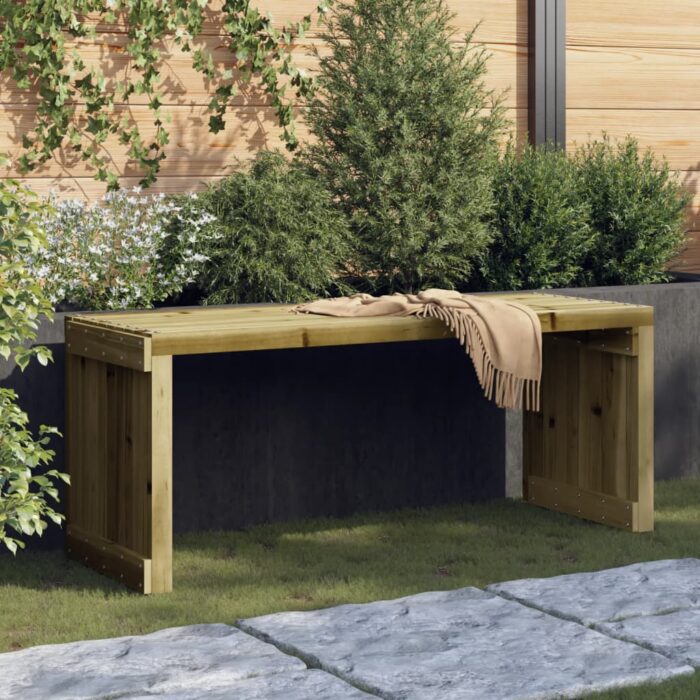 Banc de jardin extensible 212,5x40,5x45 cm bois de pin imprégné – Image 1