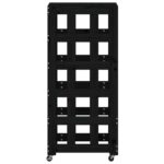 Porte-bûches avec roulettes noir 40x49x110 cm bois massif pin – Image 4