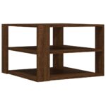 Table basse chêne marron 59,5x59,5x40 cm bois d'ingénierie – Image 4