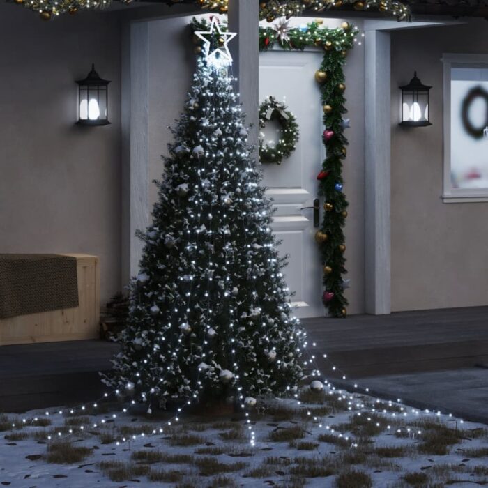 Guirlande de sapin de Noël 320 LED blanc froid 375 cm – Image 1