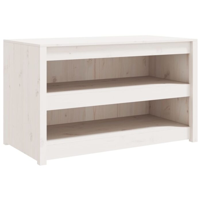 Armoires de cuisine d'extérieur 2 pcs blanc bois de pin massif – Image 3