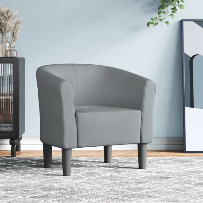 Fauteuil cabriolet gris clair tissu – Image 1
