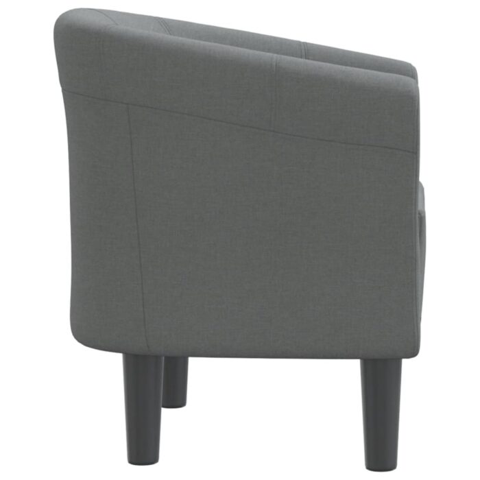 Chaise cabriolet gris foncé tissu – Image 2