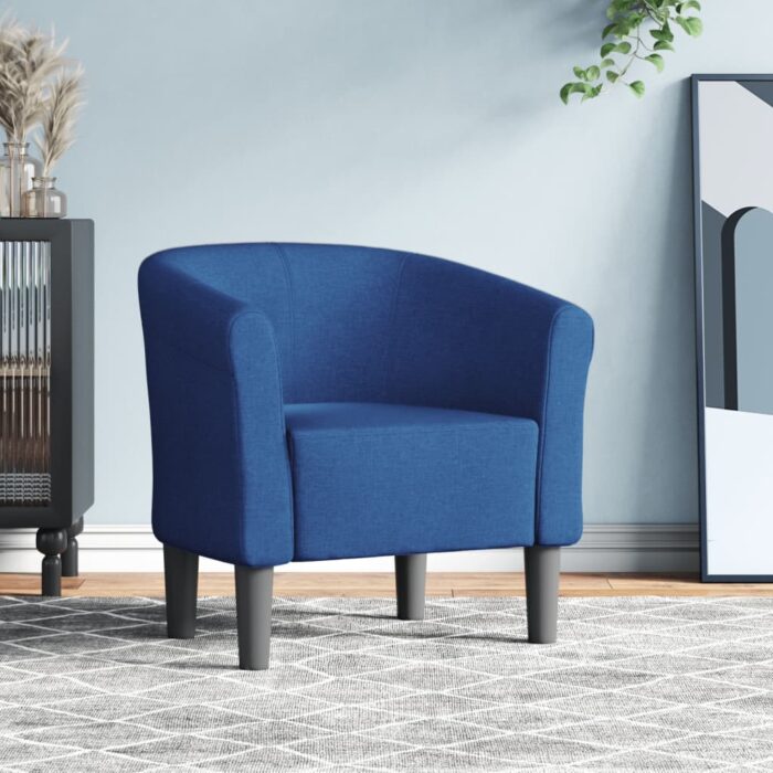Fauteuil cabriolet bleu tissu – Image 1