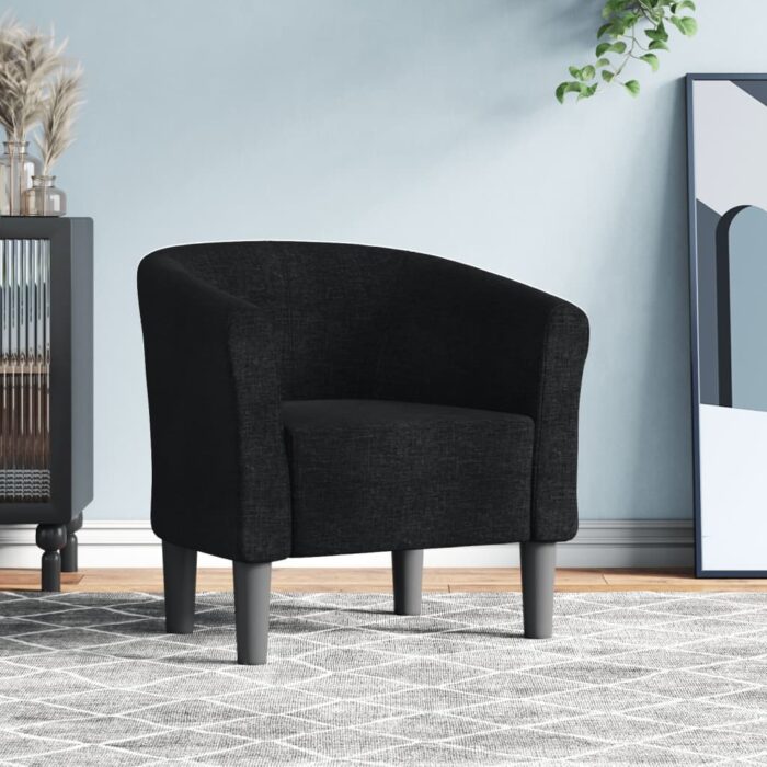 Fauteuil cabriolet noir tissu – Image 1