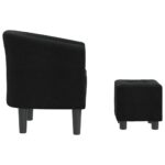 Chaise cabriolet avec repose-pied noir tissu – Image 2