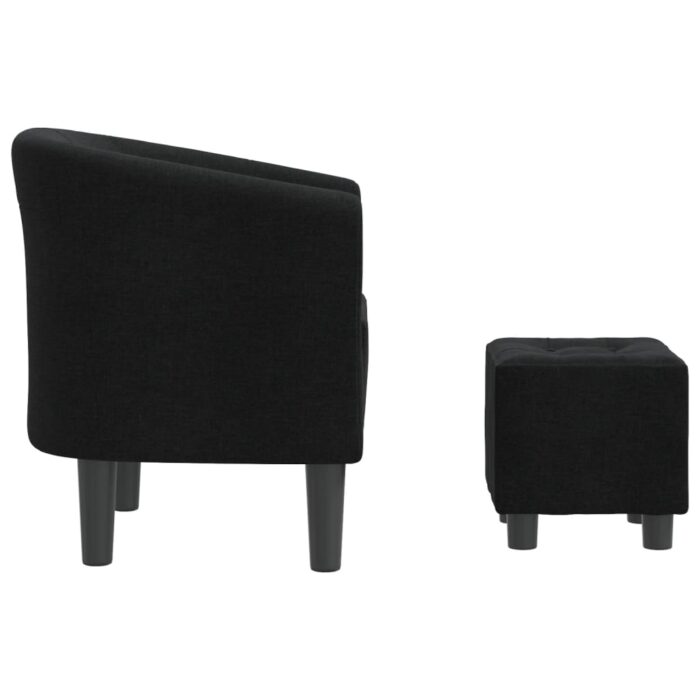 Chaise cabriolet avec repose-pied noir tissu – Image 2