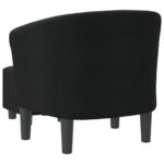 Chaise cabriolet avec repose-pied noir tissu – Image 3
