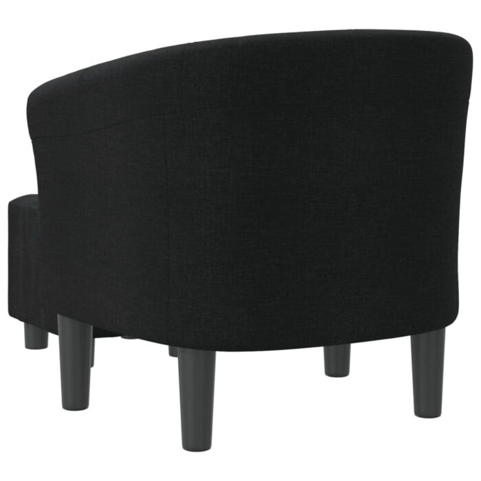 Chaise cabriolet avec repose-pied noir tissu – Image 3