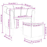 Chaise cabriolet avec repose-pied noir tissu – Image 6
