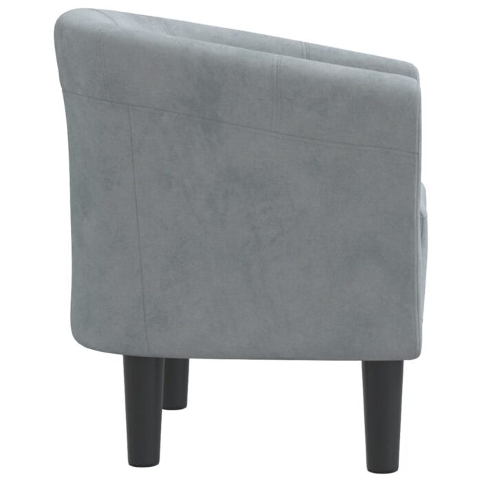Chaise cabriolet gris foncé velours – Image 2