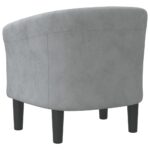 Chaise cabriolet gris foncé velours – Image 3