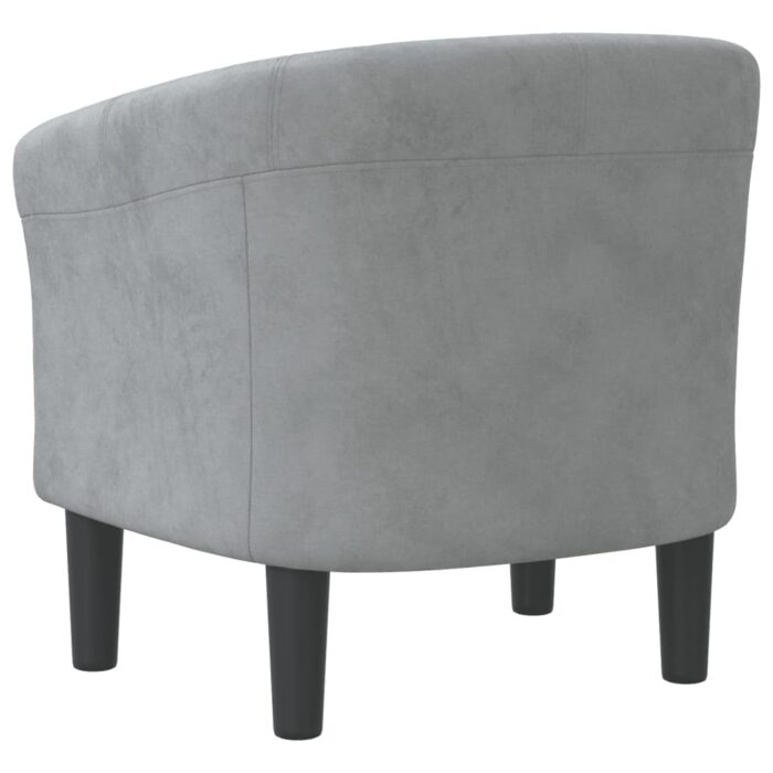 Chaise cabriolet gris foncé velours – Image 3