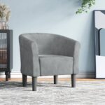 Chaise cabriolet gris foncé velours