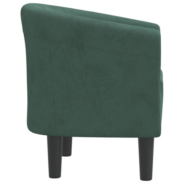 Fauteuil cabriolet vert foncé velours – Image 2