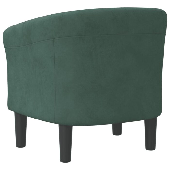 Fauteuil cabriolet vert foncé velours – Image 3