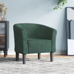 Fauteuil cabriolet vert foncé velours