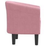 Chaise cabriolet rose velours – Image 2