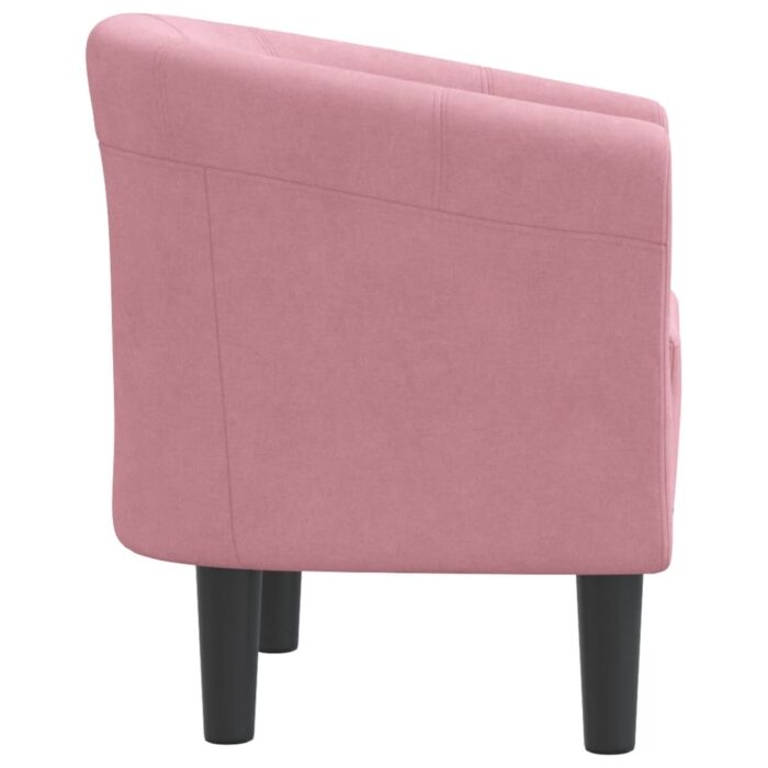 Chaise cabriolet rose velours – Image 2