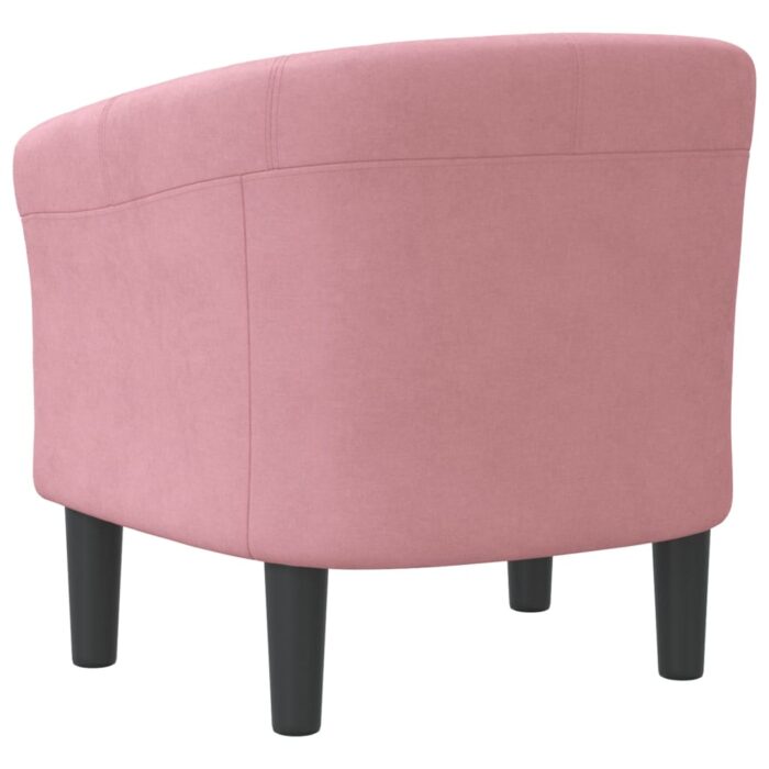 Chaise cabriolet rose velours – Image 3