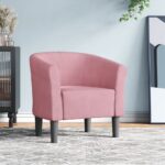 Chaise cabriolet rose velours
