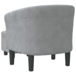 Chaise cabriolet avec repose-pied gris foncé velours – Image 3