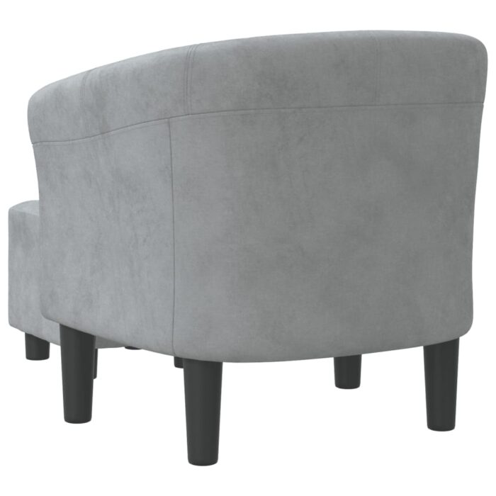 Chaise cabriolet avec repose-pied gris foncé velours – Image 3