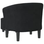 Chaise cabriolet avec repose-pied noir velours – Image 3