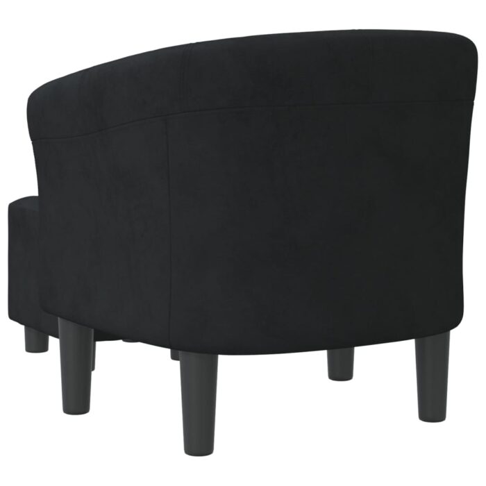 Chaise cabriolet avec repose-pied noir velours – Image 3