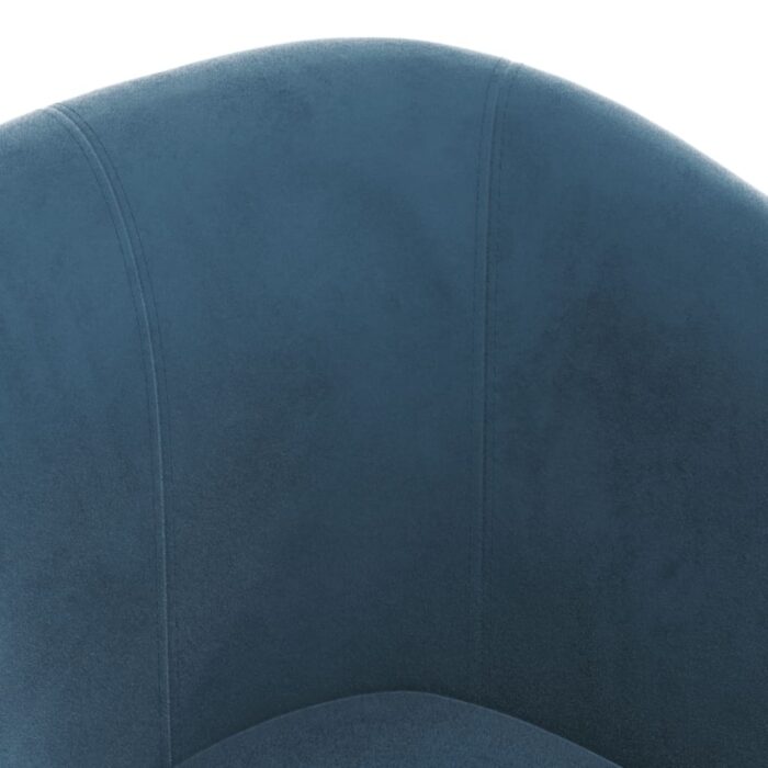 Fauteuil cabriolet avec repose-pied bleu foncé velours – Image 4