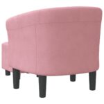 Fauteuil cabriolet avec repose-pied rose velours – Image 3