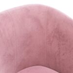 Fauteuil cabriolet avec repose-pied rose velours – Image 4