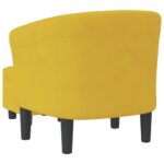 Fauteuil cabriolet avec repose-pied jaune velours – Image 3