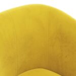 Fauteuil cabriolet avec repose-pied jaune velours – Image 4