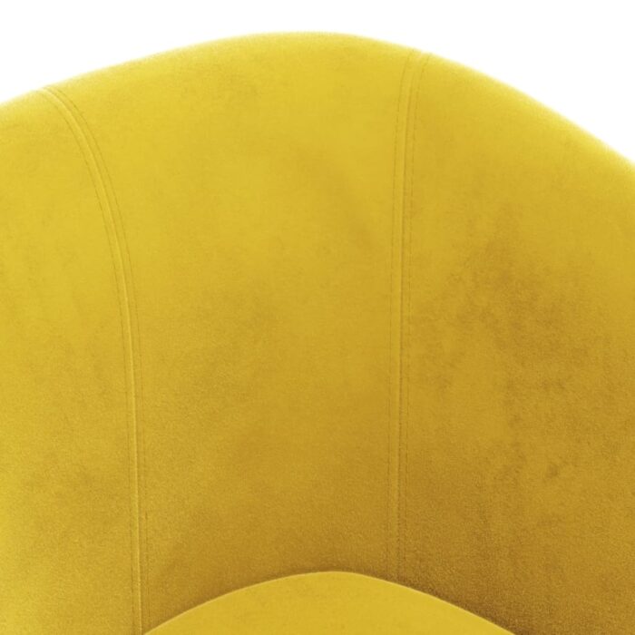 Fauteuil cabriolet avec repose-pied jaune velours – Image 4