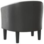 Fauteuil cabriolet gris similicuir – Image 3