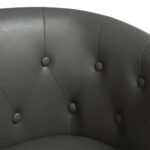 Fauteuil cabriolet gris similicuir – Image 4