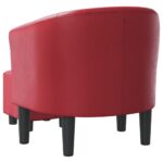 Chaise cabriolet avec repose-pied rouge bordeaux similicuir – Image 3